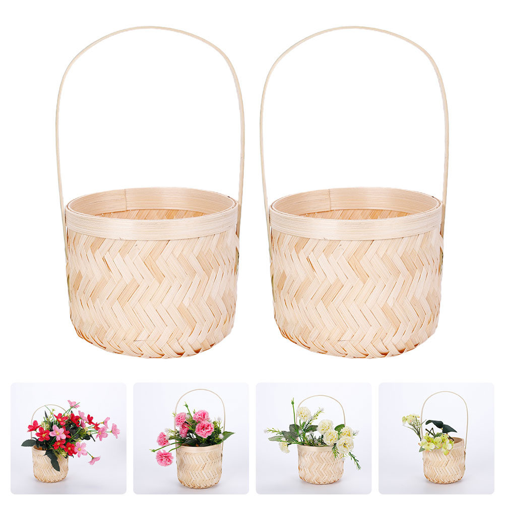 Sustainable Living Is - 2 Stück Nachhaltige Dekorative Blumenkörbe aus