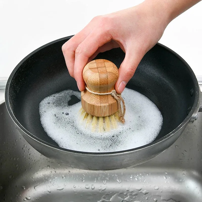 Dish Brush Bamboo - Bambus-Geschirr-Scheuerbürsten, Küchen-Reinigungswäscher aus Holz zum Waschen
