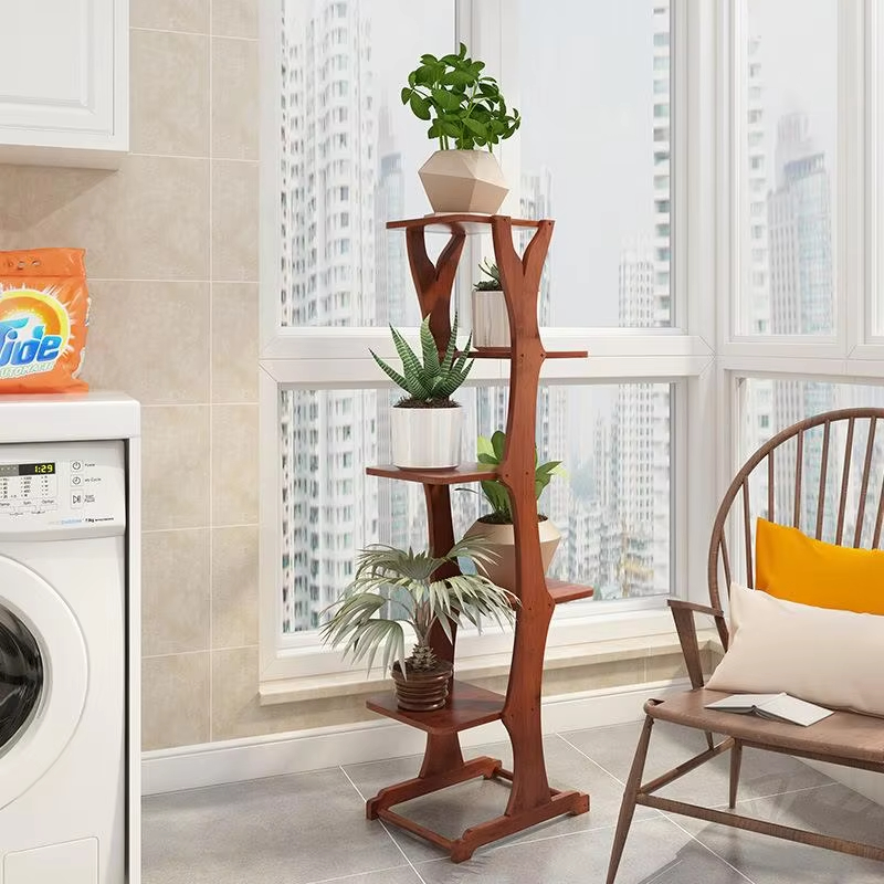 Sustainable Living Is - Bambus-Pflanzenständer im Modernen Stil, Dreistöckiges Blumenregal